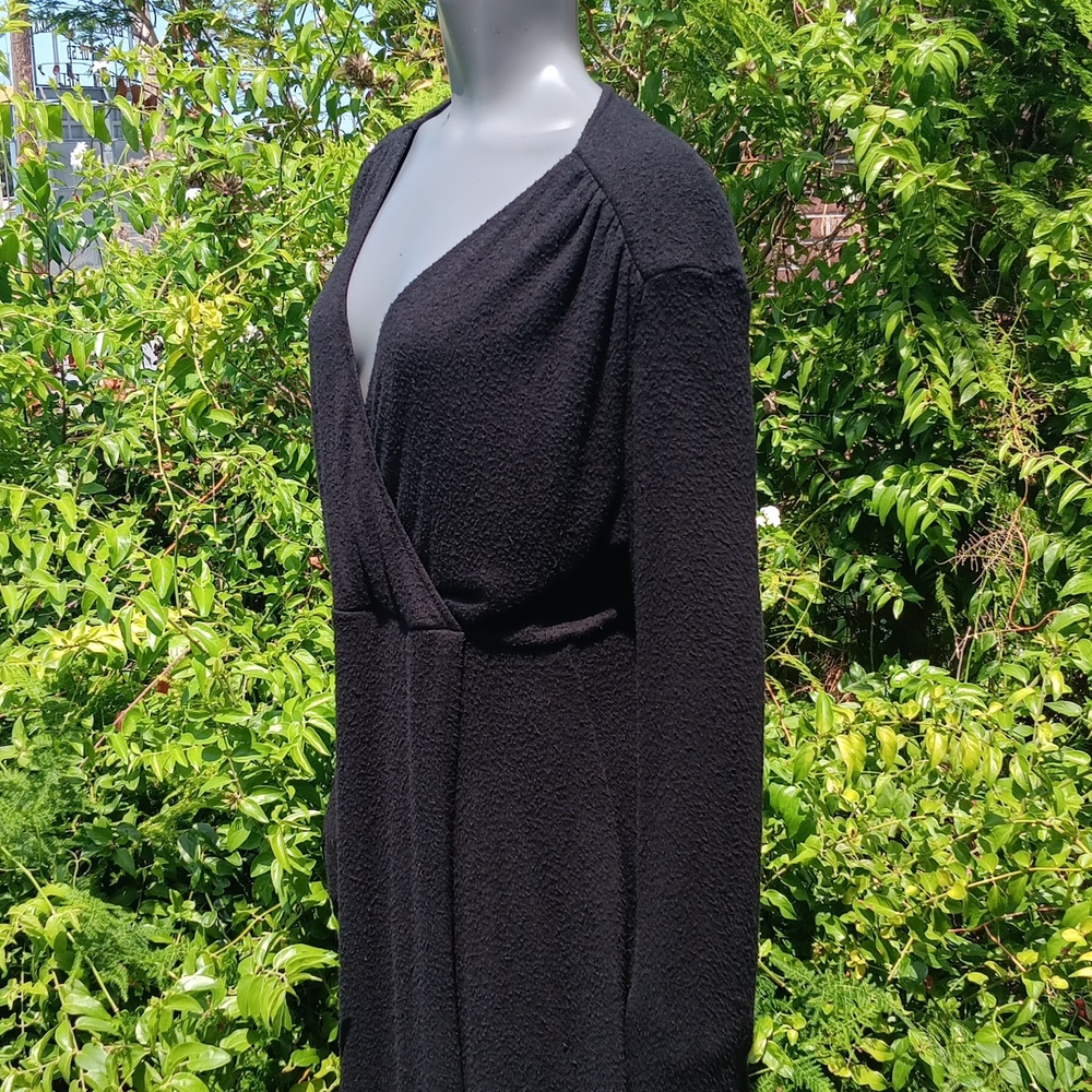 SPENCE LADIES VINTAGE BLACK PLEATED V NECK FORMAL GOWN (VIETNAM)